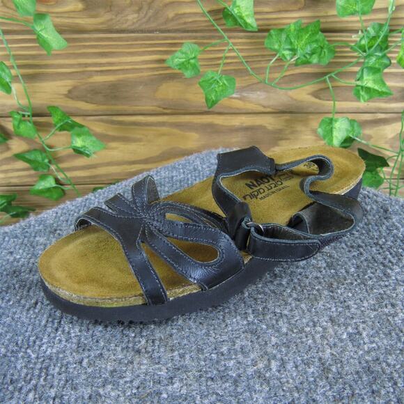 Naot Women's Gladiator Black Leather Sz‎ 5 Medium Gently Used 2025 - Picture 1 of 6